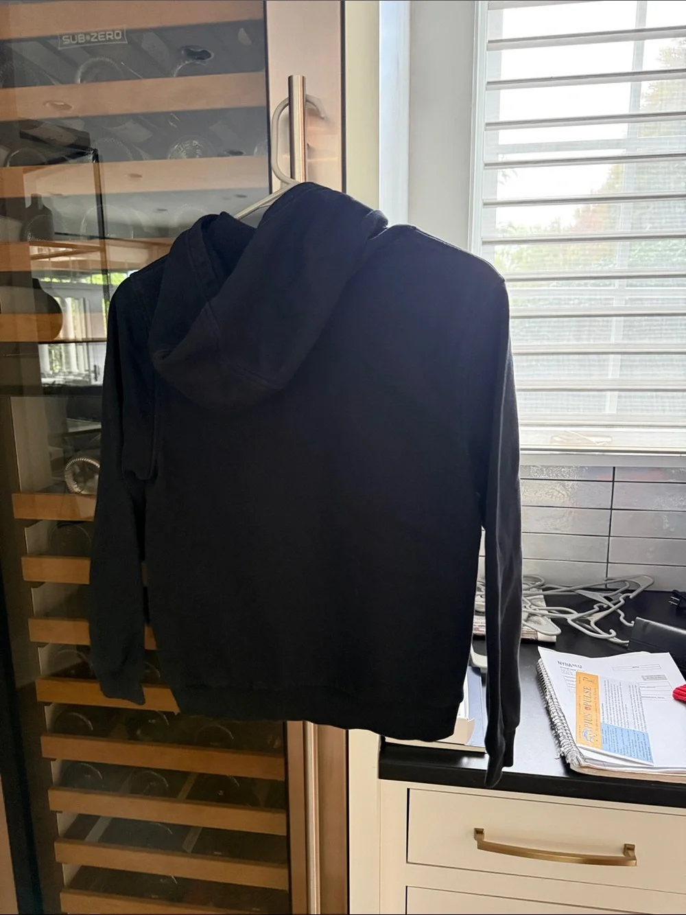 Nike Black Pullover Hoodie with White S and Swoosh